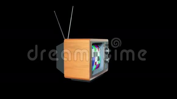 旧电视改造成一台新电视对抗黑色库存镜头视频的预览图