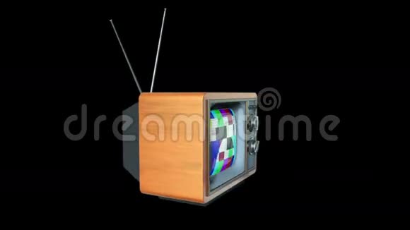 旧电视溶解成新电视对抗黑色股票镜头视频的预览图