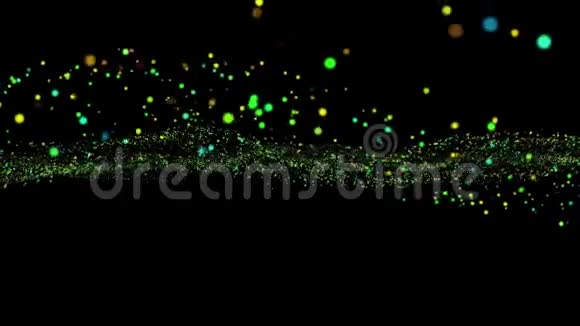 闪闪发光的粒子闪闪发光并沿着漂移抽象背景与闪亮的波克闪闪发光抽象金波克视频的预览图