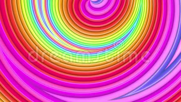 抽象3d无缝亮背景在4k彩虹五彩条纹在简单的卡通创意中循环移动视频的预览图