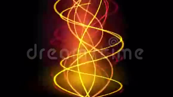 黄金螺旋火线烟雾能量信号温暖的辉光节奏振动波视频的预览图