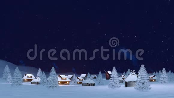 4K雪夜舒适的冬乡视频的预览图