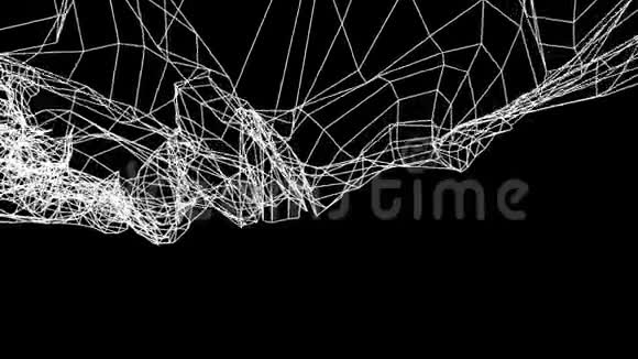 网格网抽象绘图多边形烟云软移动模拟运动图形动画背景新质量视频的预览图