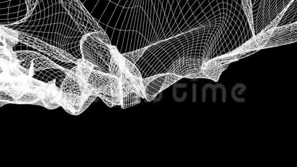 网格网抽象绘图多边形烟云软移动模拟运动图形动画背景新质量视频的预览图