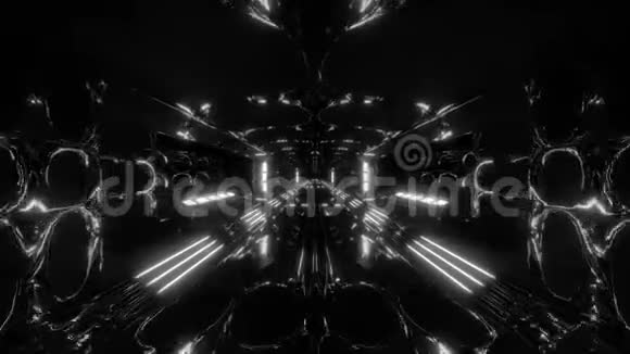 超启发式scifi外星隧道建筑三维渲染现场壁纸运动背景俱乐部视觉vj循环视频的预览图
