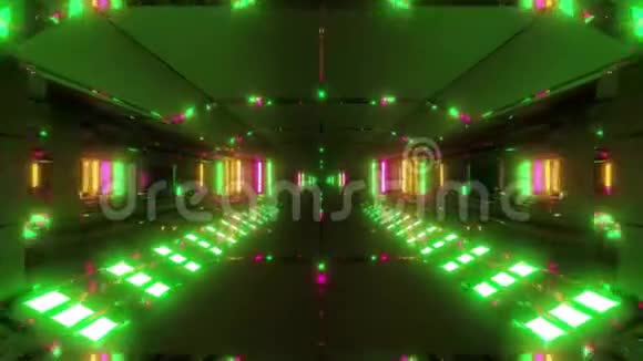 未来主义科幻隧道走廊三维插图现场壁纸运动背景无尽循环vj循环视频的预览图