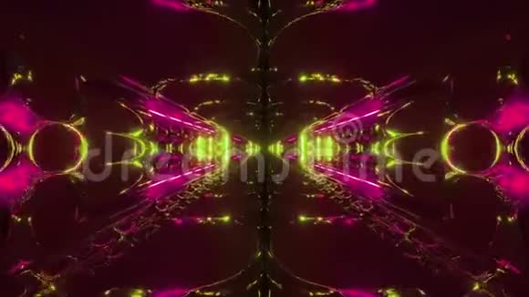 未来主义科幻外星空间隧道建筑三维渲染现场壁纸运动背景俱乐部视觉循环视频的预览图