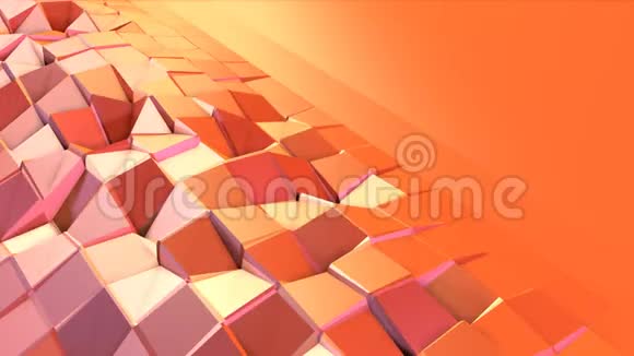 简单的低聚三维表面作为转化环境软几何低聚运动背景移动纯粉红色视频的预览图