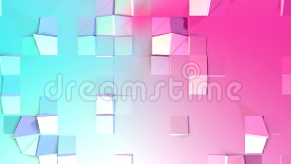 抽象简单的蓝色粉红色低聚三维表面作为企业背景软几何低聚运动背景视频的预览图