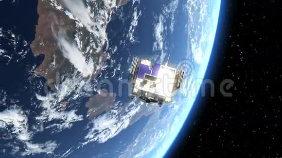 卫星在太空部署太阳能电池板视频的预览图