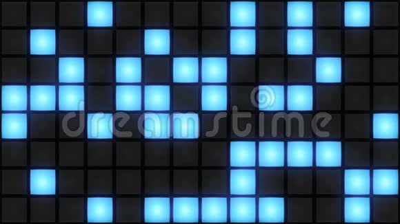 蓝色迪斯科夜总会舞池墙发光网格背景vj循环视频的预览图
