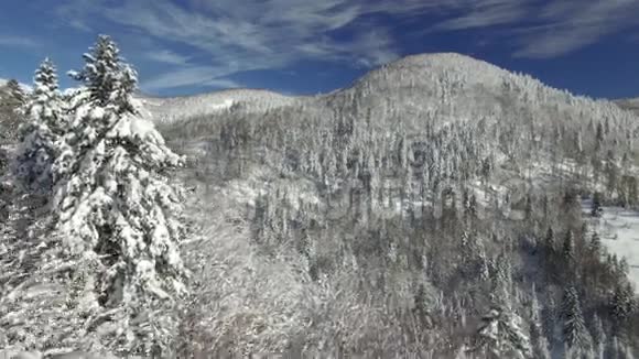 雪山的鸟瞰图视频的预览图