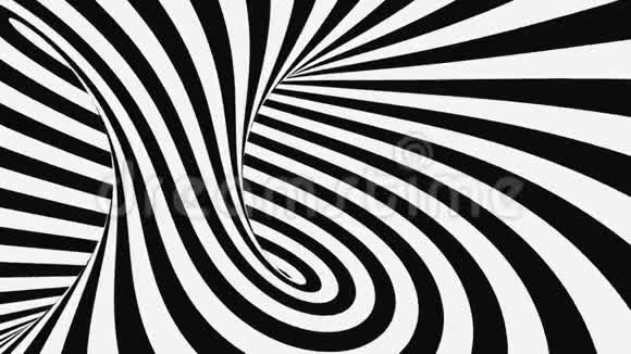 黑白幻视错觉抽象催眠动画背景螺旋几何循环单色壁纸视频的预览图
