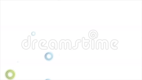 白色背景视频动画上的绿色和蓝色圆圈视频的预览图