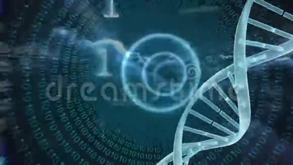 带有二进制代码的DNA动画视频的预览图