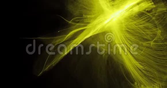 带黄线粒子的暗背景抽象图案视频的预览图