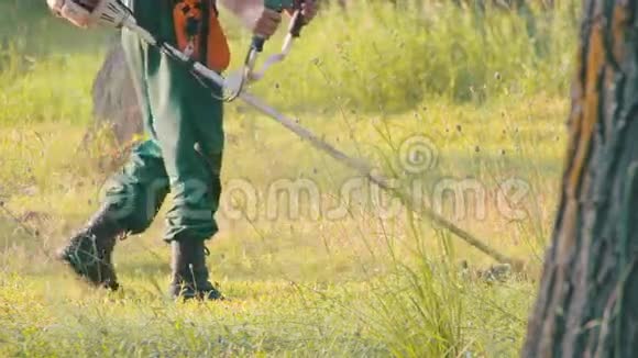 园丁修剪草坪割草机视频的预览图