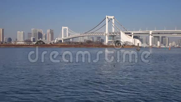 日本东京东京湾彩虹桥景观视频的预览图