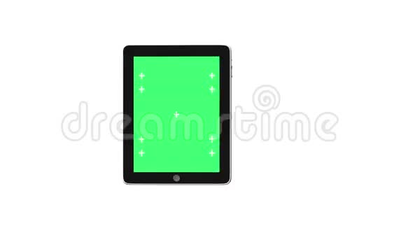 带有绿色屏幕的数字平板ipad视频的预览图