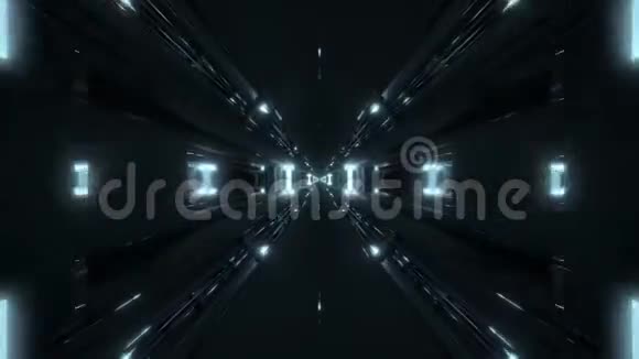 黑暗未来感scifi隧道走廊3d渲染运动背景壁纸无尽循环vj循环视频的预览图