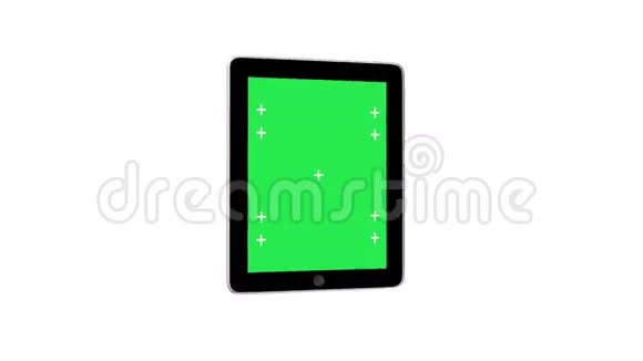 带有绿色屏幕的数字平板ipad视频的预览图
