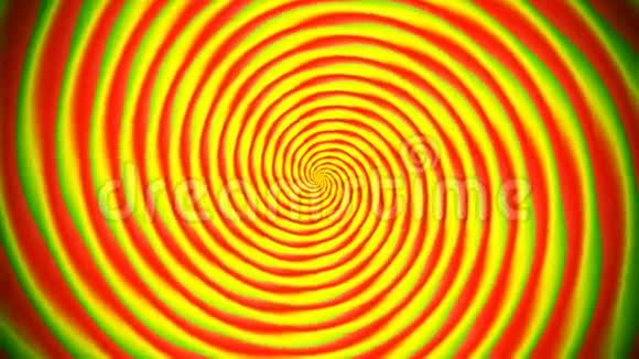 明亮的彩色螺旋旋转在白色背景上的动画抽象插图五彩缤纷的动画视频的预览图