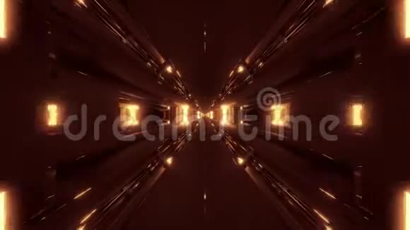 黑暗未来感scifi隧道走廊3d渲染运动背景壁纸无尽循环vj循环视频的预览图