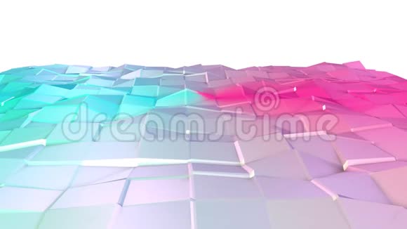 抽象简单的蓝色粉红色低聚三维表面作为复杂性背景软几何低聚运动背景视频的预览图
