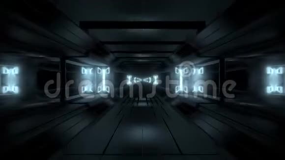 启发式发光scifi空间走廊三维插图背景壁纸运动背景vj循环视频的预览图