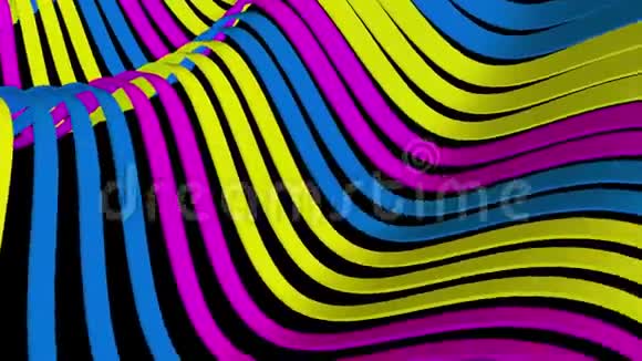 柔软的条纹织物橡皮筋抽象线条柔和的流动无缝环动画背景新品质视频的预览图