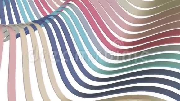 柔软的条纹织物橡皮筋抽象线条柔和的流动无缝环动画背景新品质视频的预览图