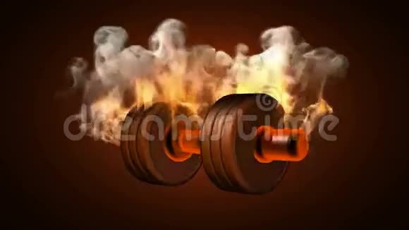 燃烧的哑铃阿尔法垫子视频视频的预览图