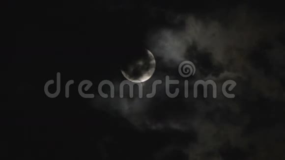 夜空中的满月笼罩着树木和视频的预览图