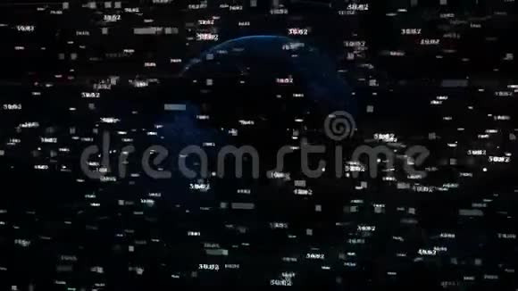旋转数字网络星球视频的预览图