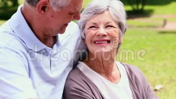 年长夫妇一起在公园放松视频的预览图