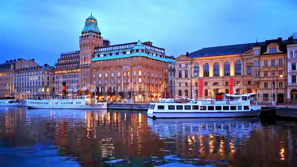 瑞典斯德哥尔摩的夜景视频的预览图