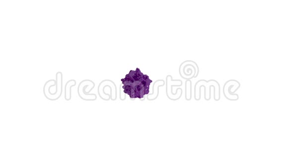 紫罗兰色墨滴落在白色表面三维渲染液体具有非常高的细节和阿尔法掩模用于合成视频的预览图