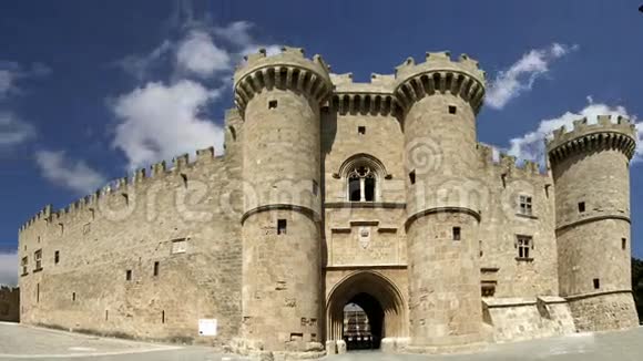 希腊罗德斯岛罗德斯的象征著名的骑士大皇宫也被称为卡斯特洛视频的预览图