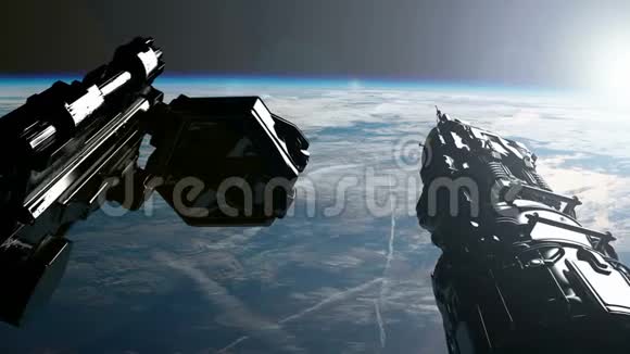 环绕地球的空间站视频的预览图