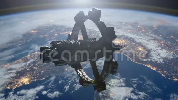 环绕地球的空间站视频的预览图