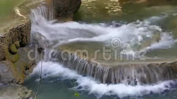 热带雨林中的瀑布视频的预览图