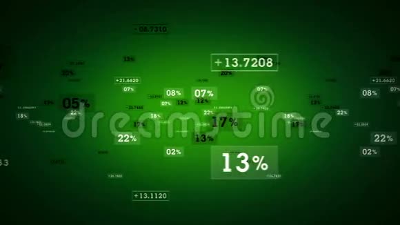 百分比和值绿色跟踪视频的预览图