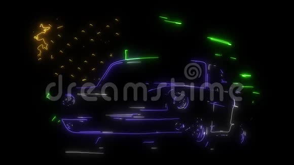 复古肌车激光动画视频的预览图