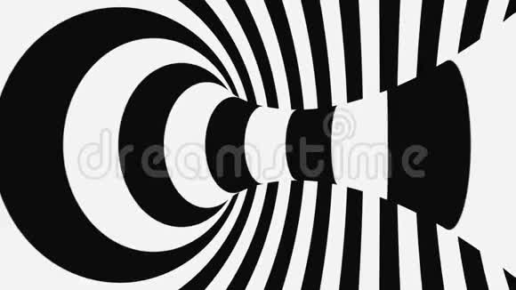 黑白幻视错觉抽象催眠动画背景螺旋几何循环单色壁纸视频的预览图
