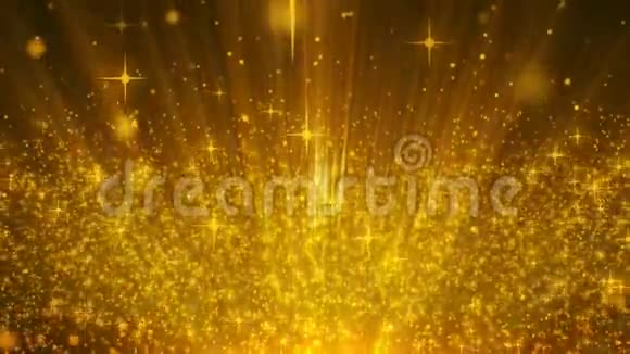 金色闪光的微粒奖励灰尘抽象背景循环视频的预览图