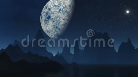梦幻的月亮对山视频的预览图