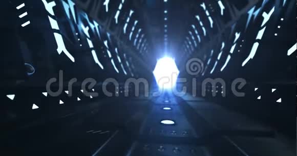太空飞船隧道与光明和闪耀之旅视频的预览图