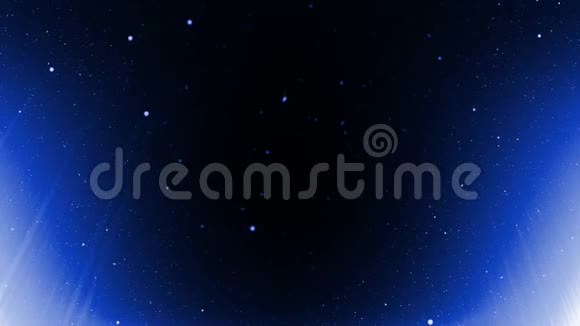 蓝色粒子与雷斯光背景环视频的预览图