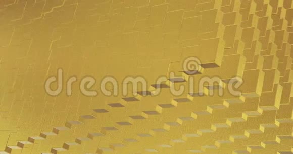 抽象几何金背景瓷砖纹理无缝环背景三维渲染视频的预览图
