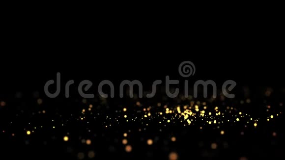 液体中的金粒子漂浮和闪烁背景有闪闪发光的金色粒子景深和波克卢马视频的预览图
